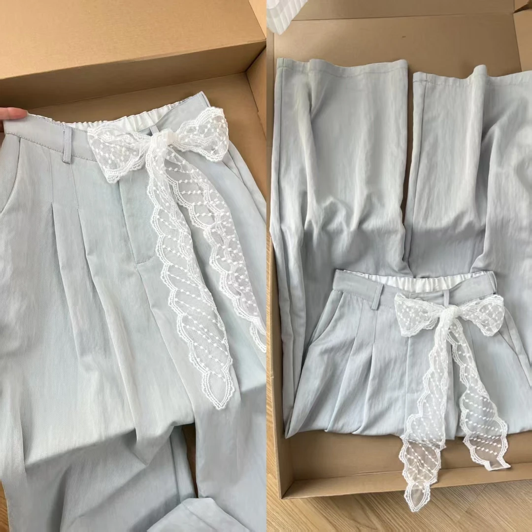 夏季薄款梨形身材高腰直筒休闲裤女韩版大码宽松遮胯显瘦阔腿长裤