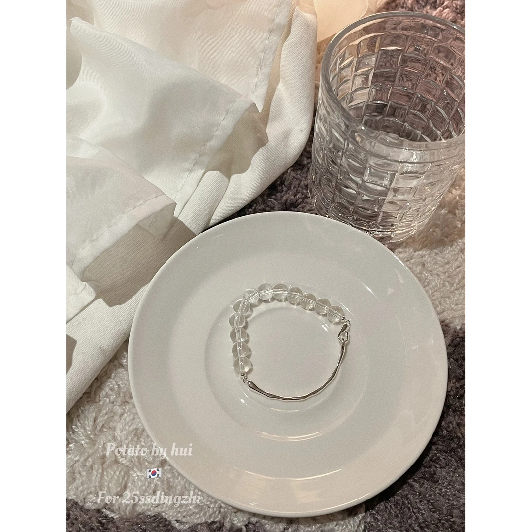 合金手链 【灰灰穿搭】透明串珠拼接金属小众设计百搭手链（H5006）