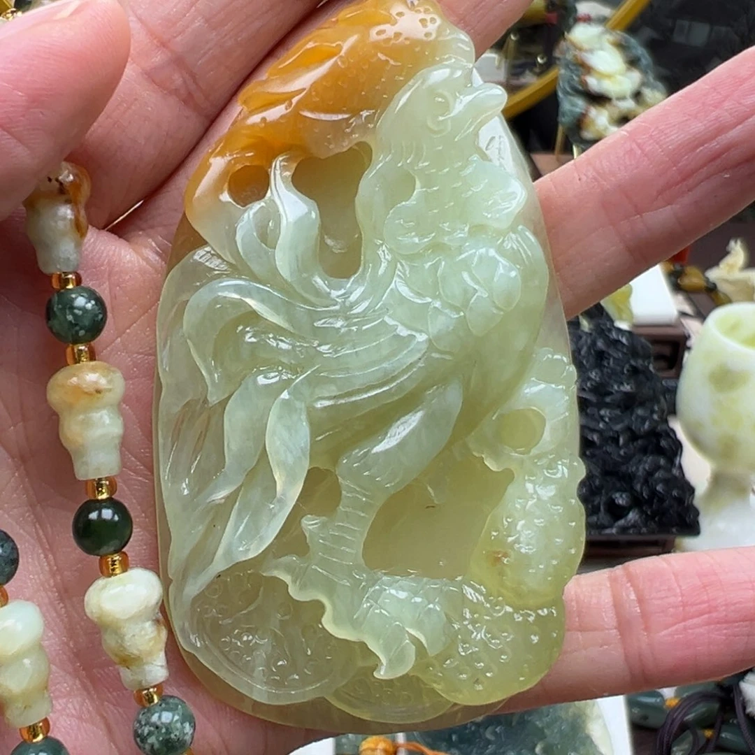 岫玉未镶嵌挂件挂件