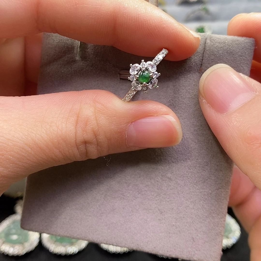 翡翠戒指未镶嵌7407浮力微瑕疵