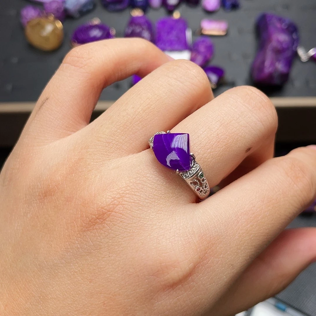 苏纪石（舒俱来）戒指银S925镶嵌小*呀