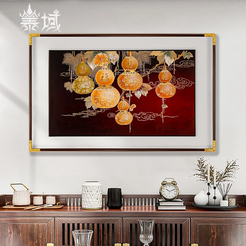 泰域《五福临门》铜雕画 客厅玄关装饰画 卧室画走廊挂画B2-937