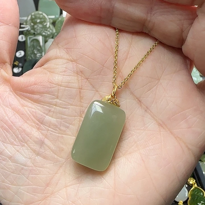 和田玉银S925镶嵌颈饰