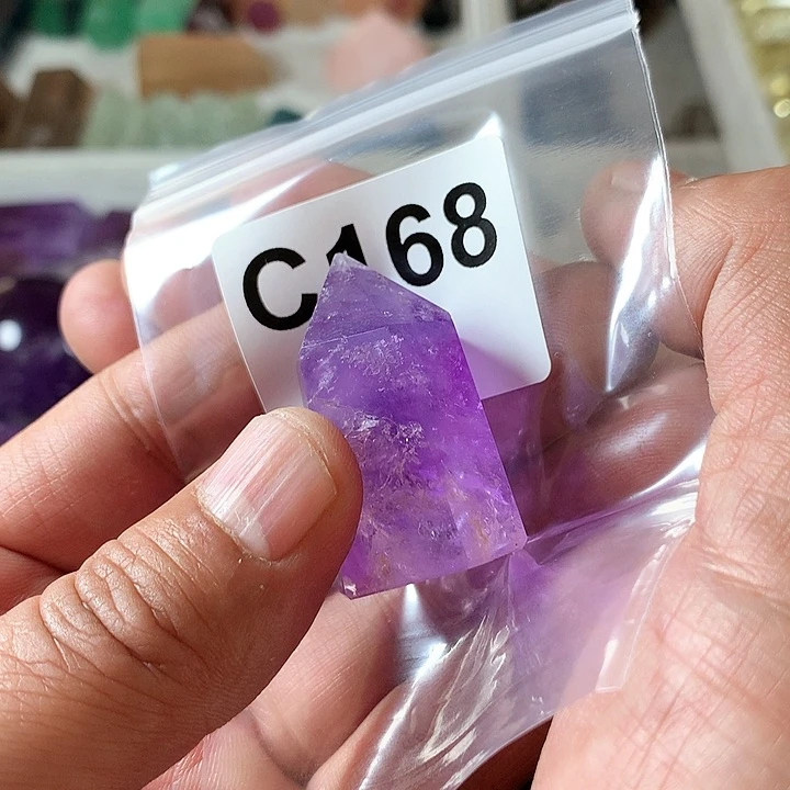 紫晶天然水晶柱子C168未镶嵌?***?