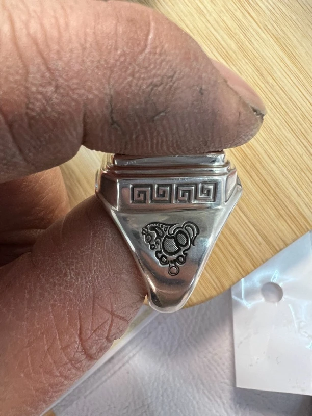 足银戒指 足银男士戒指日进斗金工艺