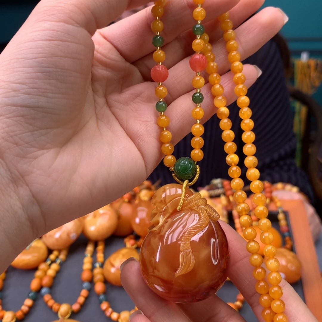 蜜蜡未镶嵌颈饰天然