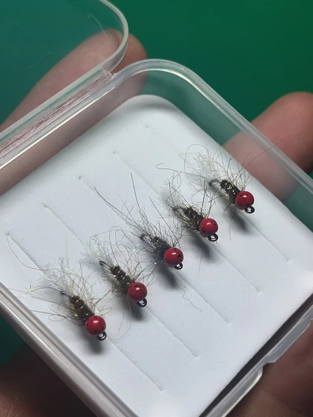 钨头欧若毛钩手工精绑若虫鳟鱼北极茴鲑鱼华子鱼山女鳟白斑红点鲑