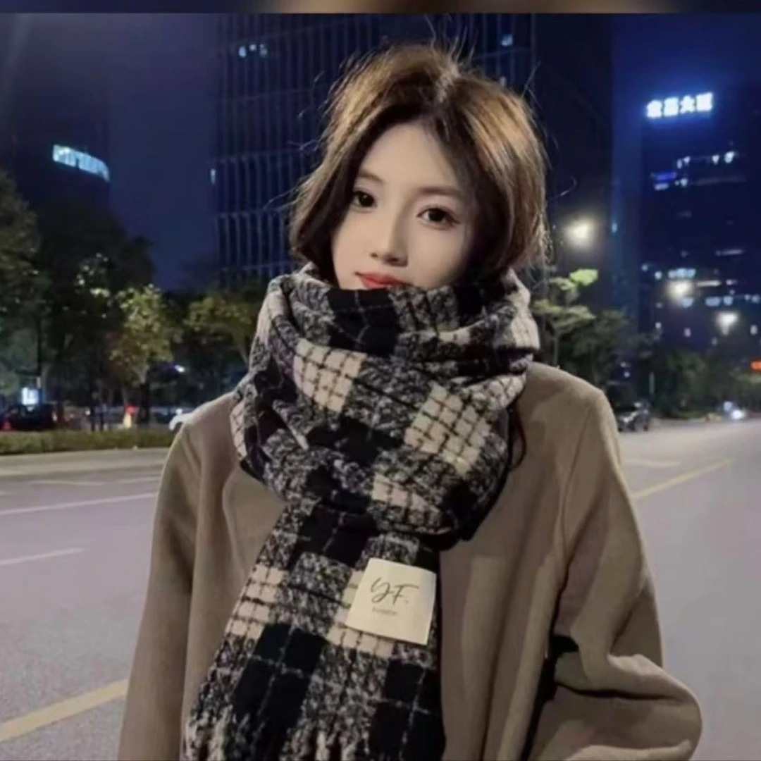 冬季流光风围巾女高级感百搭保暖韩版时尚INS风围脖百搭秋冬围巾