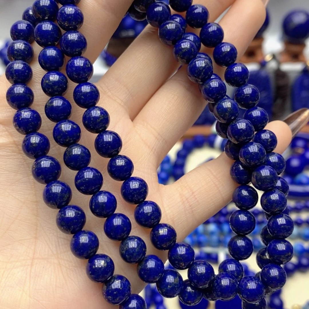 青金石未镶嵌颈饰7mm108