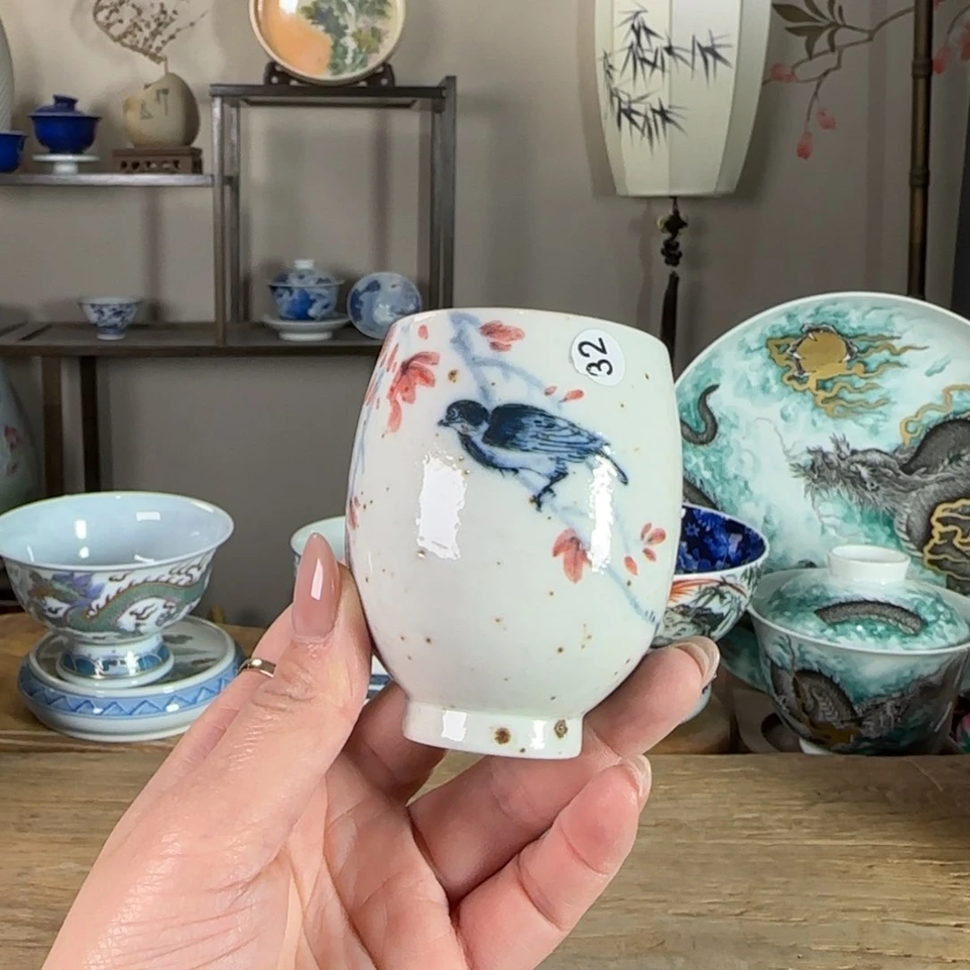 杯景德镇陶瓷柴烧多人