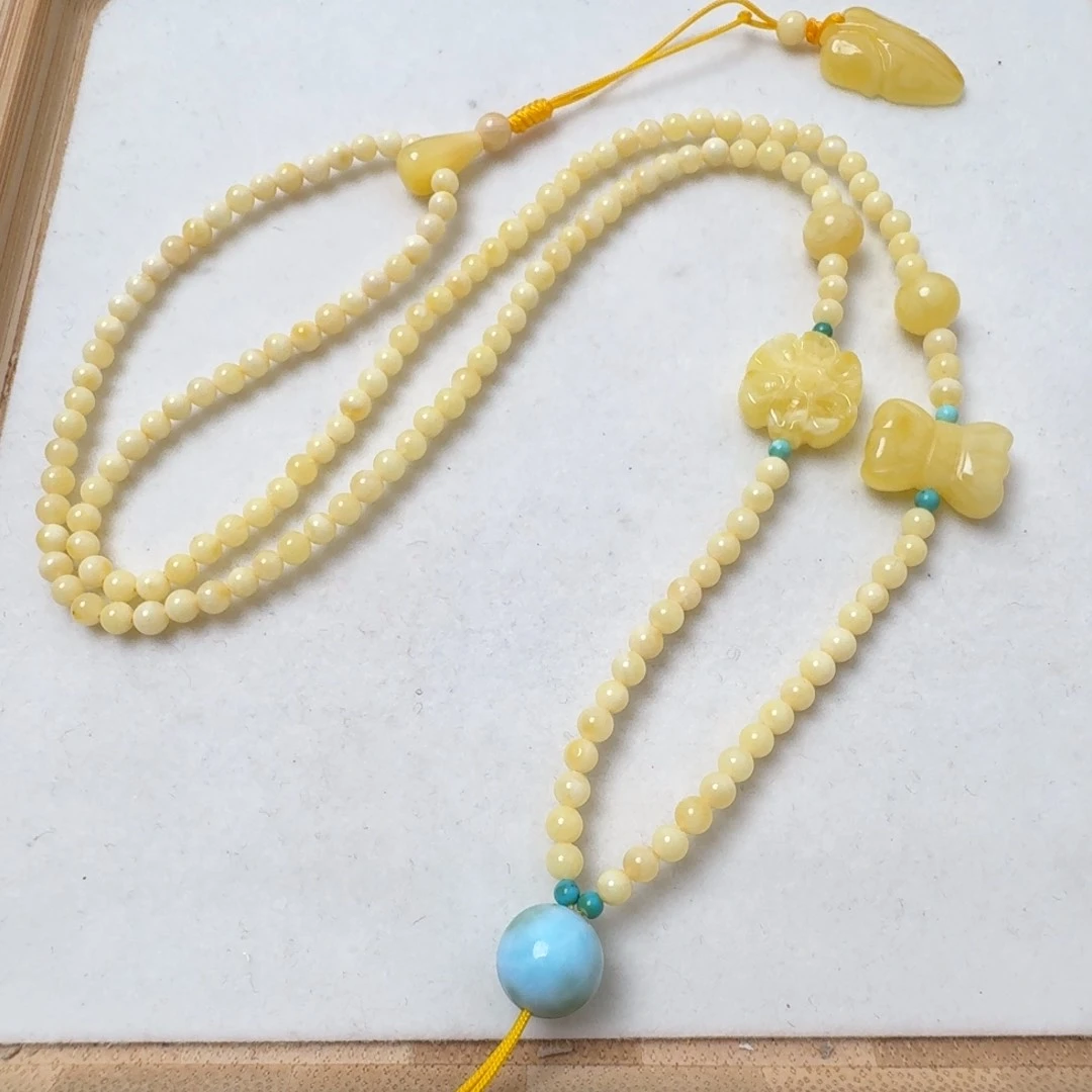 蜜蜡吊坠(赠链)未镶嵌俄料3.8mm