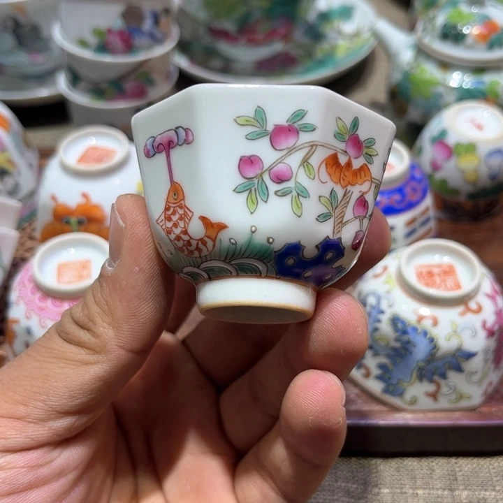 纯手绘精品盖碗杯