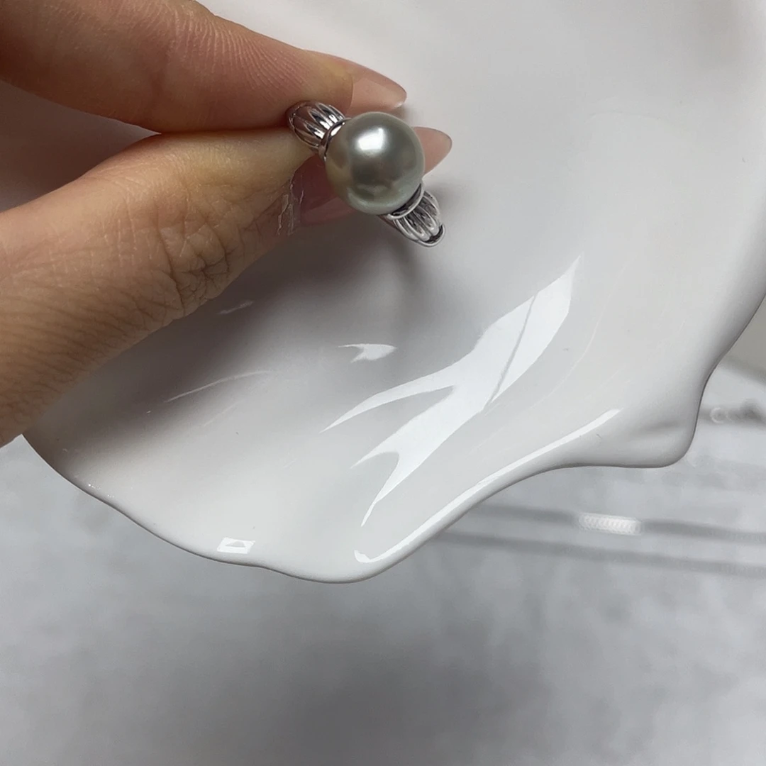 银S925镶嵌海水珍珠戒指