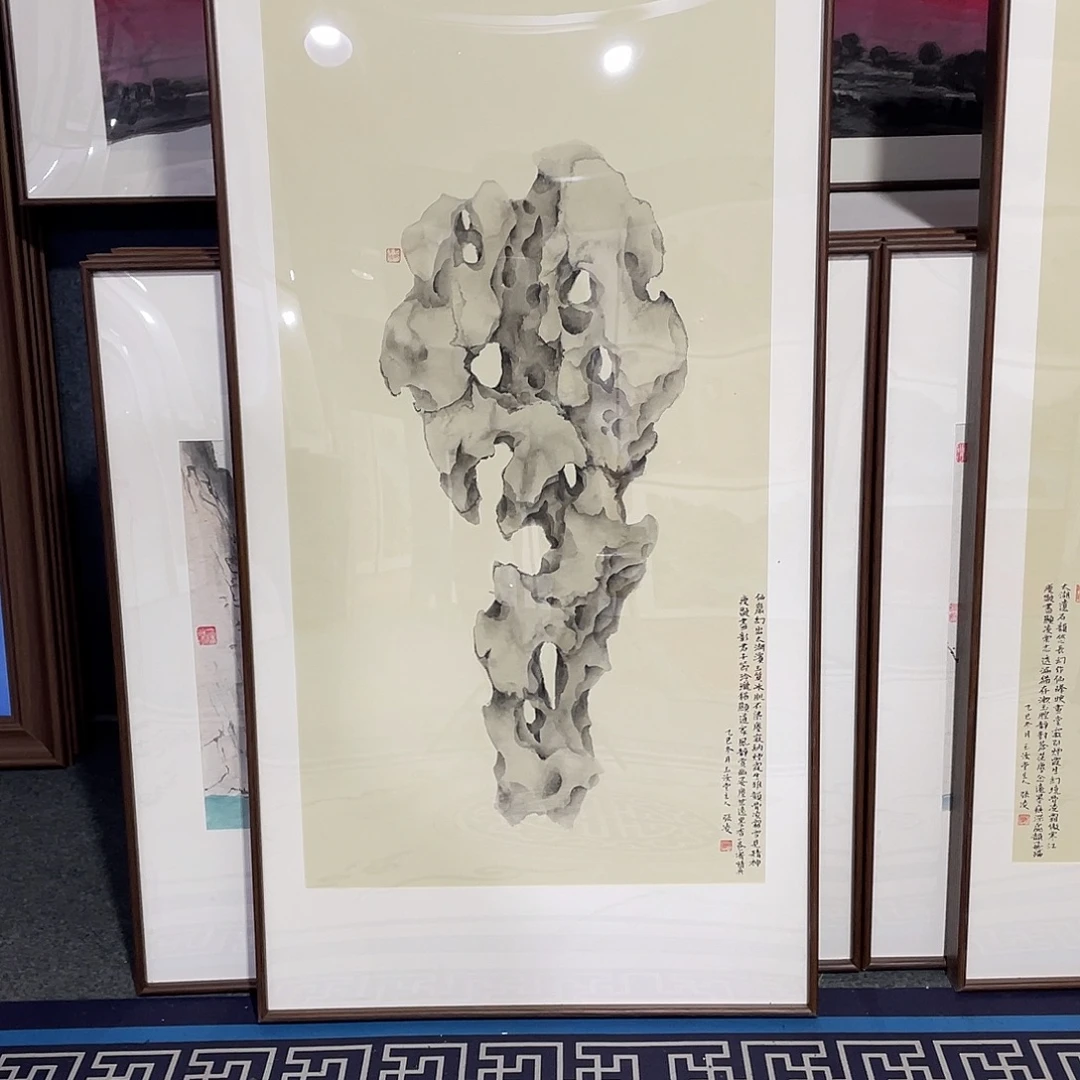 国画手绘画作品带框60/120