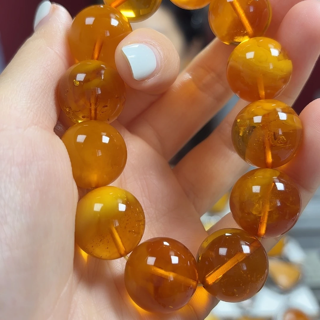 琥珀未镶嵌手链手串