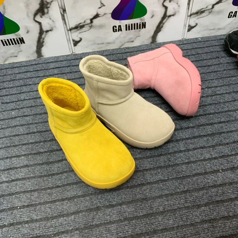 冬季保暖时尚时尚雪地靴防滑短筒百搭成人雪地靴【撤柜扣号】