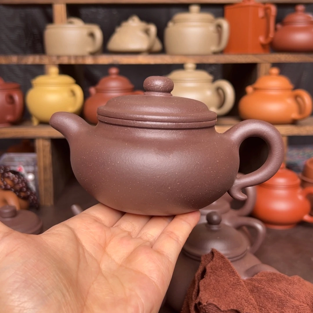 紫砂茶壶天青仿古260毫升礼盒