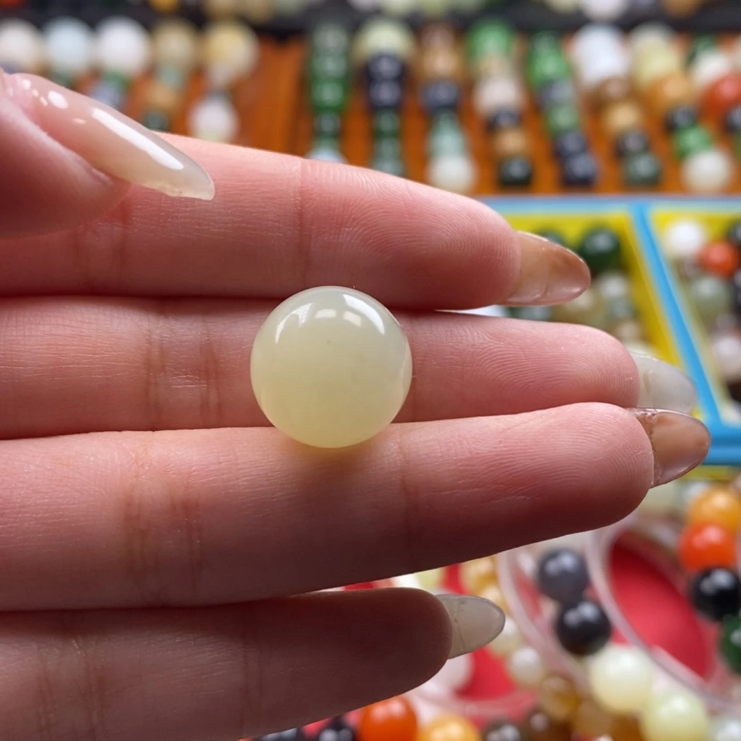 和田玉未镶嵌珠宝奇石福利暖白单珠z14（有棉