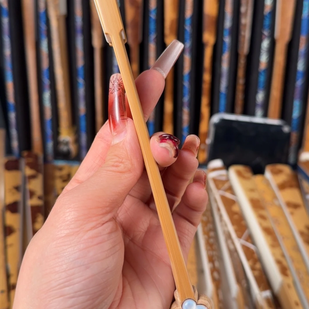 扇子哇**咔十级灯牌兵哥扇艺斑竹折扇