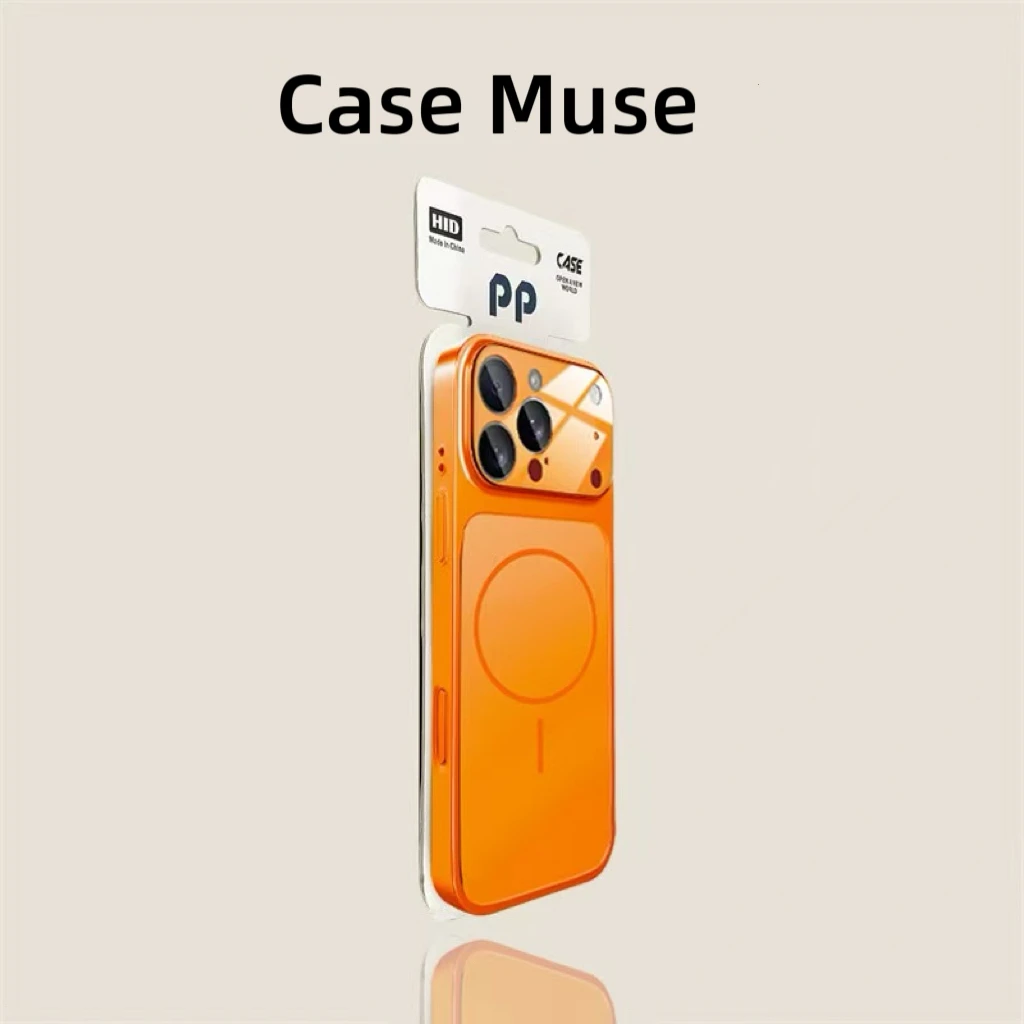 康宁玻璃磨砂手机壳适用于iPhone15promax磁吸16秒变17系列13电镀