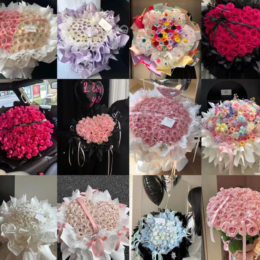 预约粉红玫瑰鲜花康乃馨花束同城速配送女友生日礼物生日花束