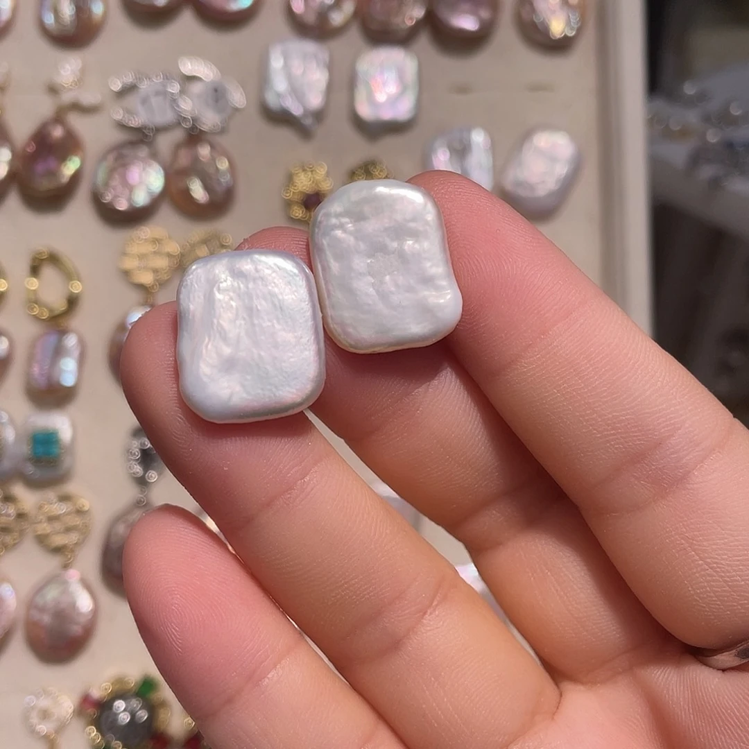 合金淡水珍珠耳饰