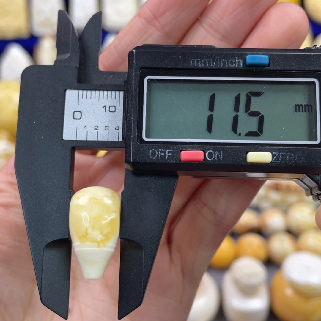 蜜蜡裸石未镶嵌琥珀蜜蜡三通配饰