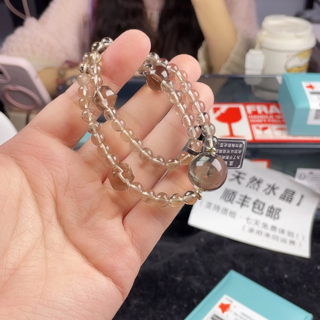 水晶手串银S925镀金镶嵌