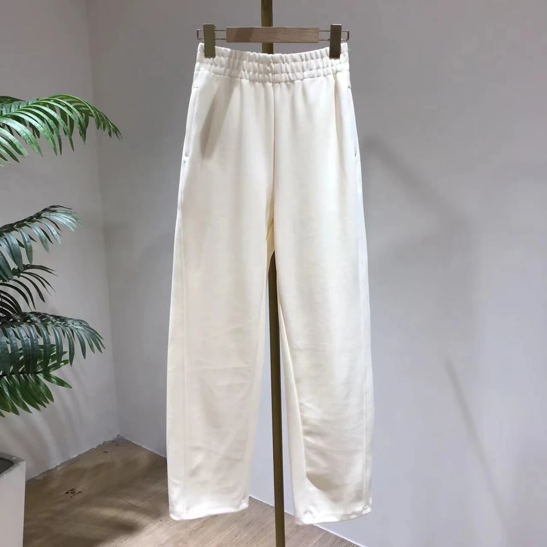 D4703深圳2025新款女欧货松紧高腰时尚百搭休闲直筒香蕉阔腿卫裤