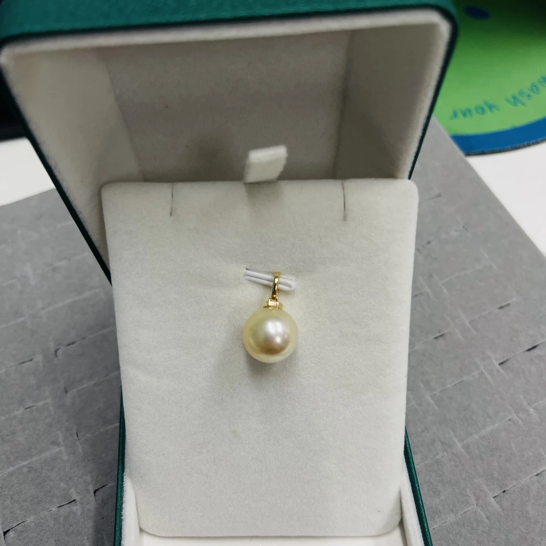 【鸭鸭】尊鼎珍珠-通体18K海水珍珠金珠万能扣吊坠 12-13mm