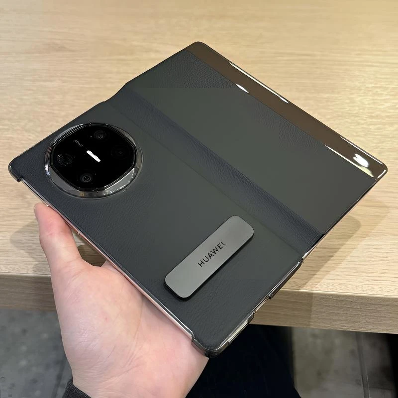 HOTB适用华为Matex6官方原装同款旋转支架真皮翻盖皮套matex6休眠