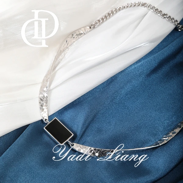 坠链均925银 梁雅帝新品【CNC莫比乌斯环】重工项圈气质纯银项链