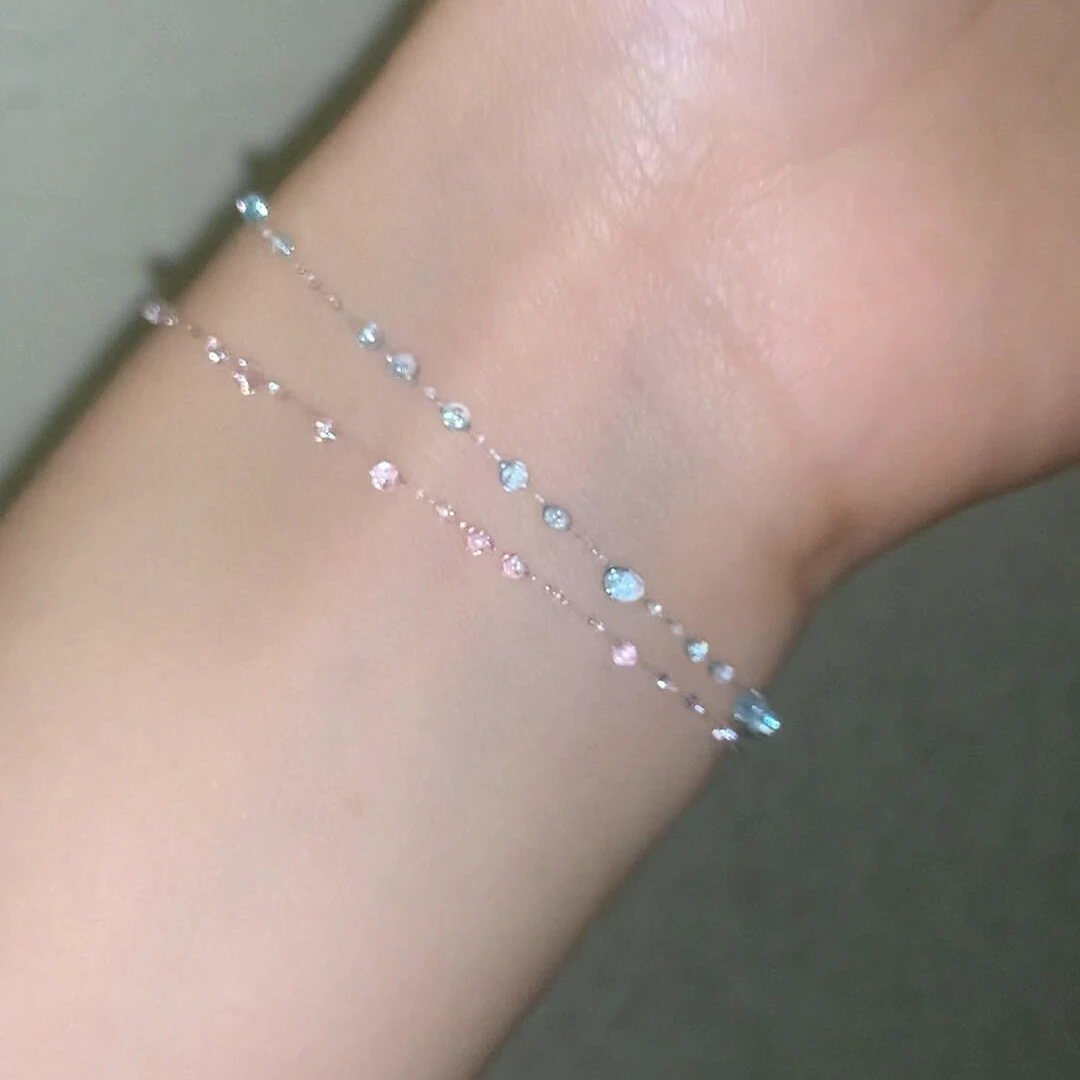 卡柒 非金属树脂手链 清冷感彩色露珠手链女小众设计感冷淡风手饰