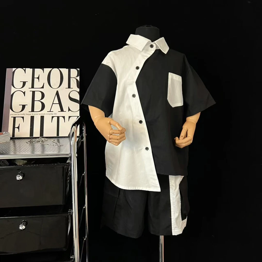 ZY-【夏*撞色】夏季韩版时尚百搭撞色套装-1007