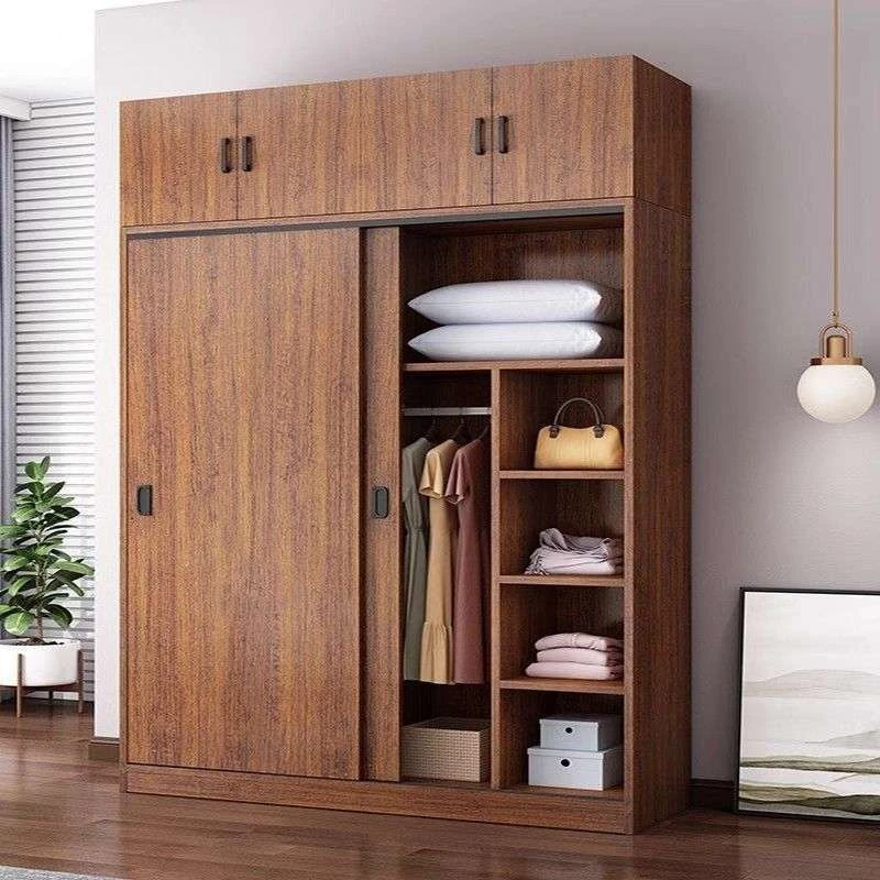 加厚实木衣柜家用卧室推拉门简约简易小户型衣橱定制组装儿童衣柜