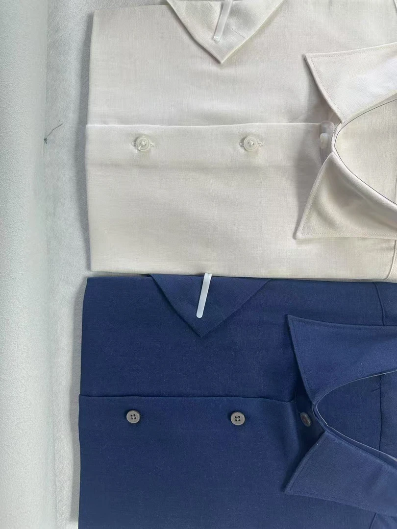 男士双色波浪下面没有字母标款亚麻衬衫281号