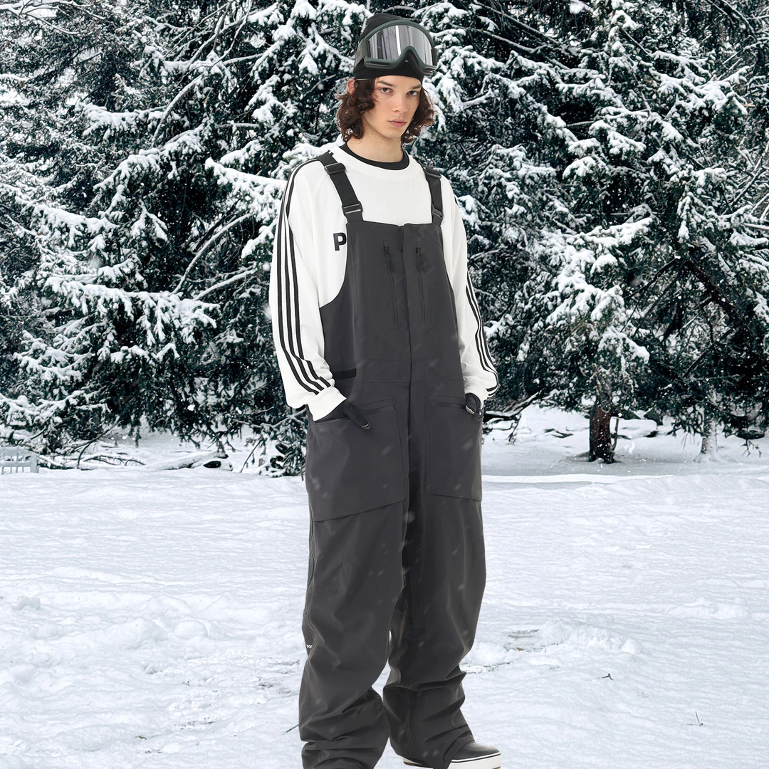 POMTM7pro背带裤东丽Dermizax雪裤女款男士单板双板3L防水雪地裤