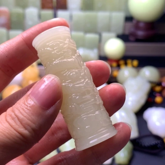 石材方解石手把件