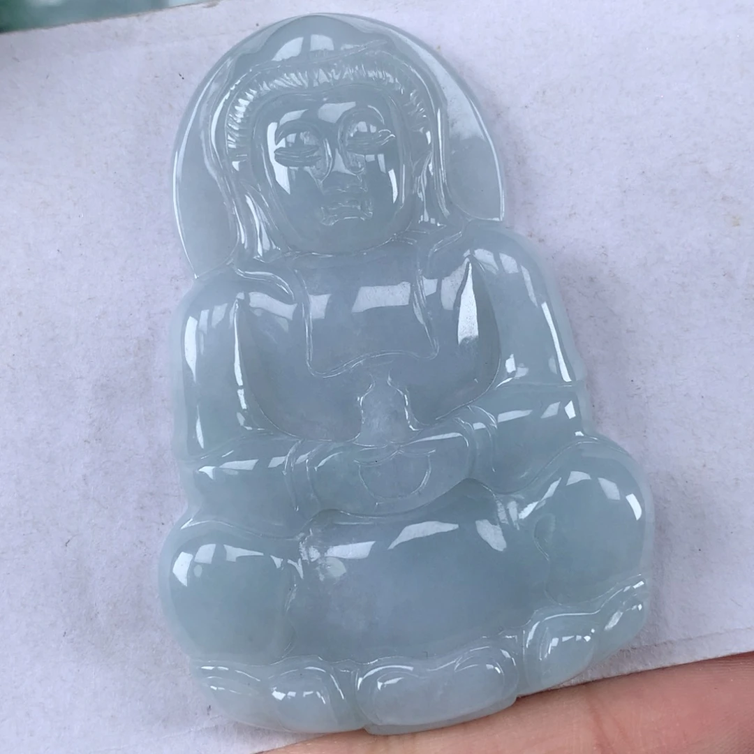 翡翠未镶嵌颈饰玉观音吊坠