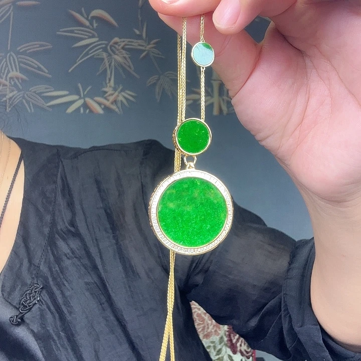 翡翠银S925镶嵌吊坠(赠链)特价