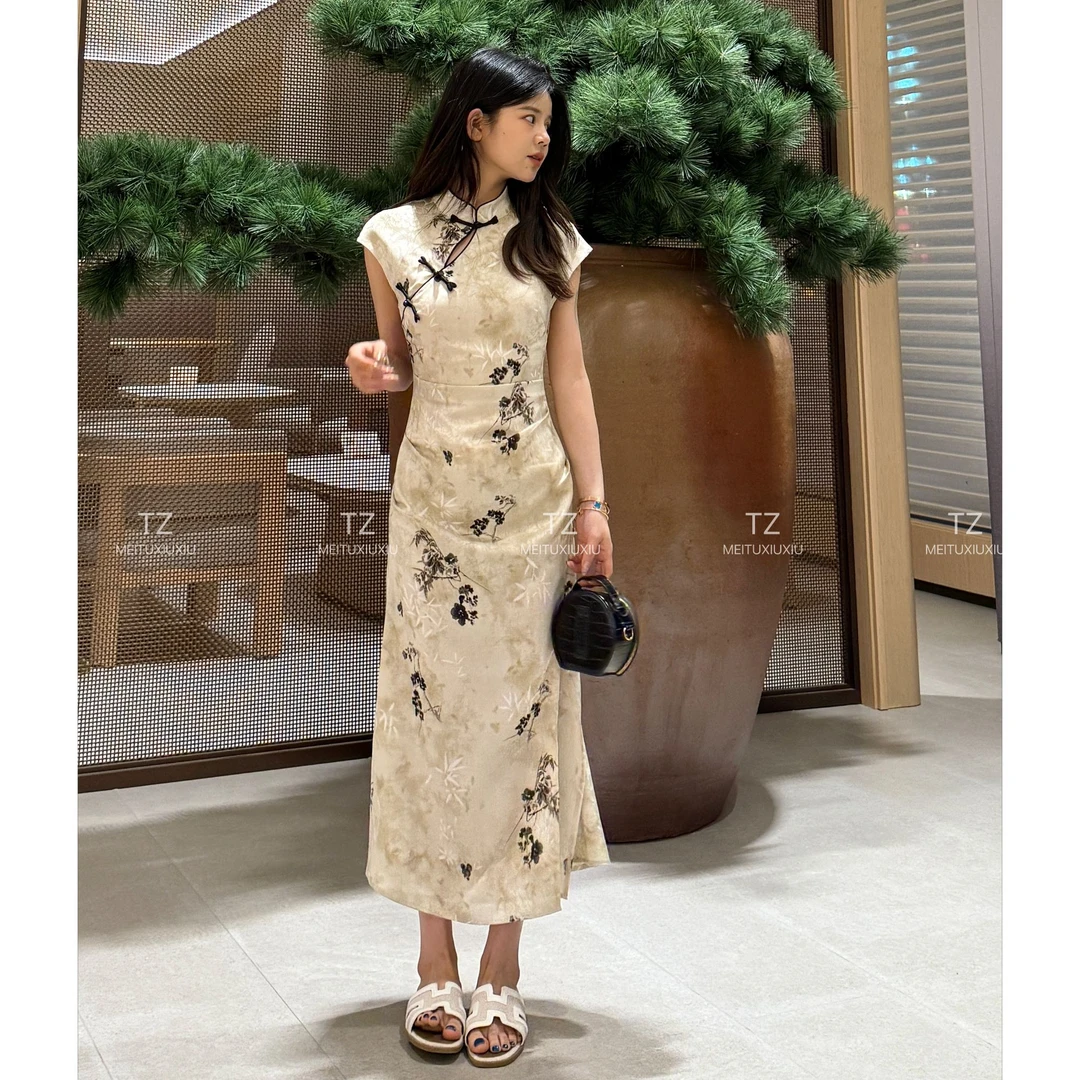 【婷子定制】~150小个子新中式改良旗袍修身连衣裙C279【不好抬手】