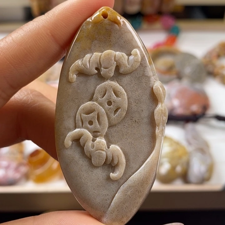 硅化玉吊坠(不含链)未镶嵌50号链接