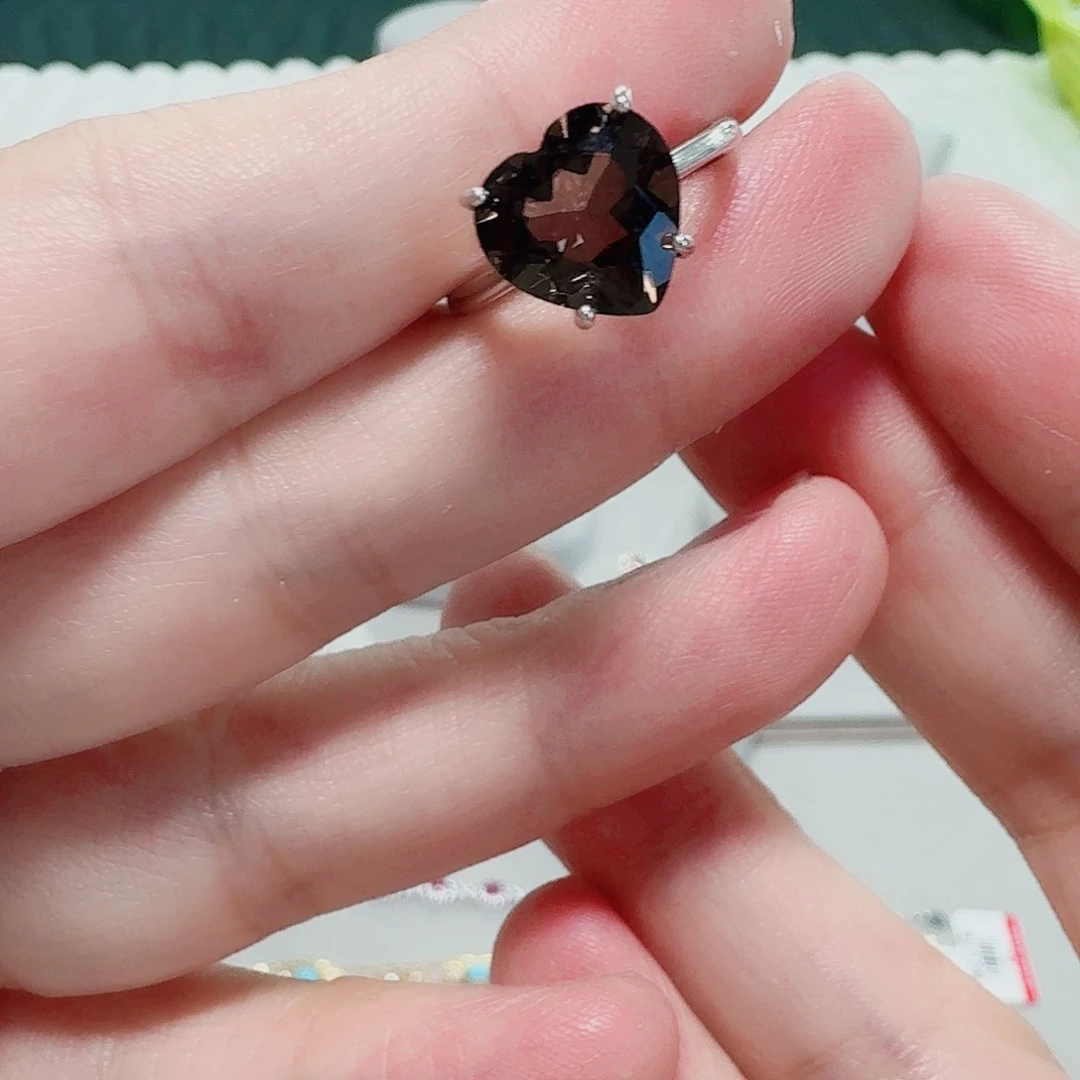 水晶戒指银S925镶嵌戒指