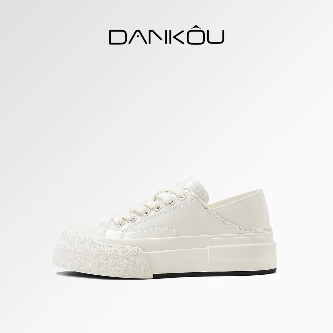 DANKOU丹蔻进口超软牛漆皮厚底休闲鞋【一鞋两穿】后跟可踩