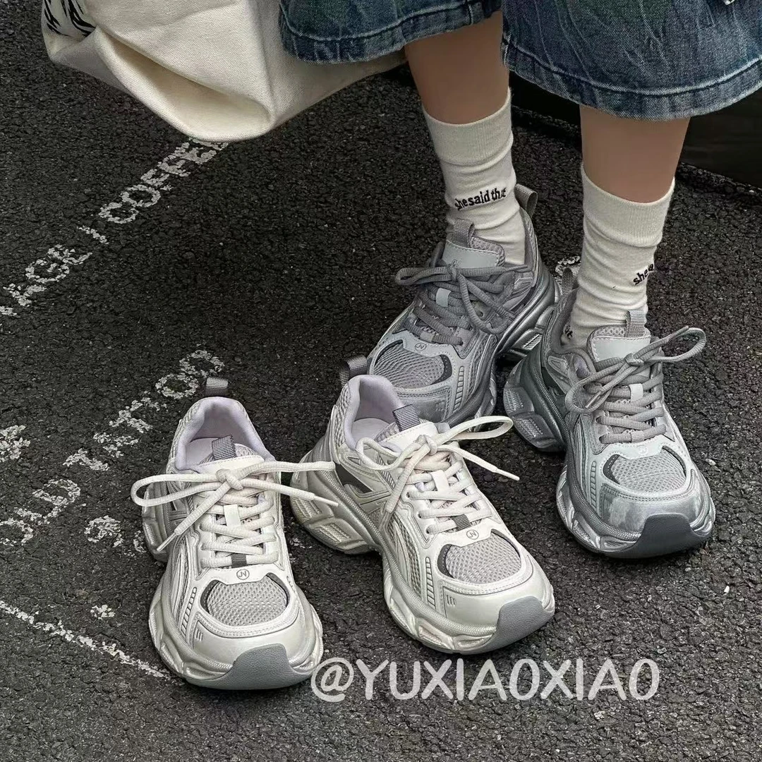 【鱼小小】美式女高 绝美配色25年夏季爆款薄款老爹鞋透气运动鞋5cm