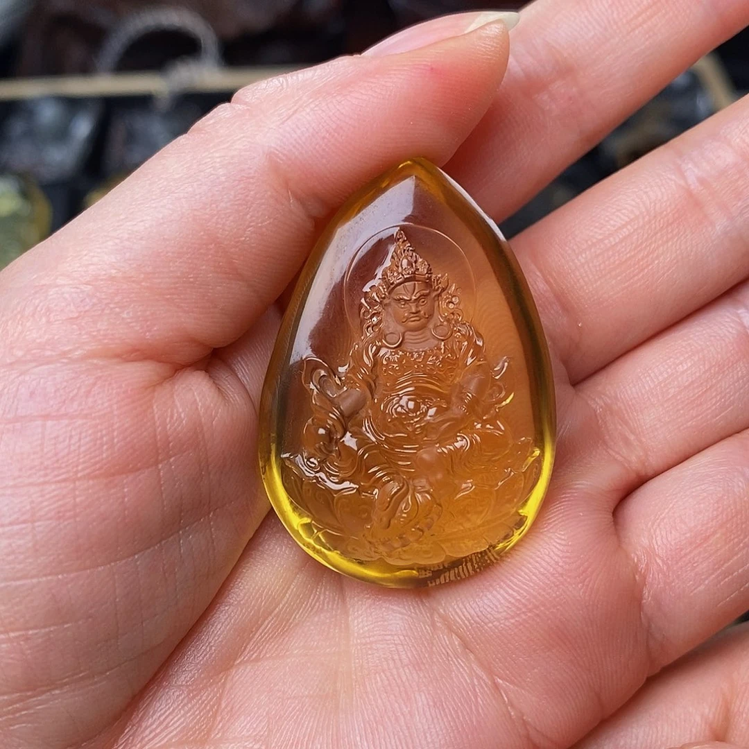 水晶吊坠未镶嵌乐*黄水晶吊坠