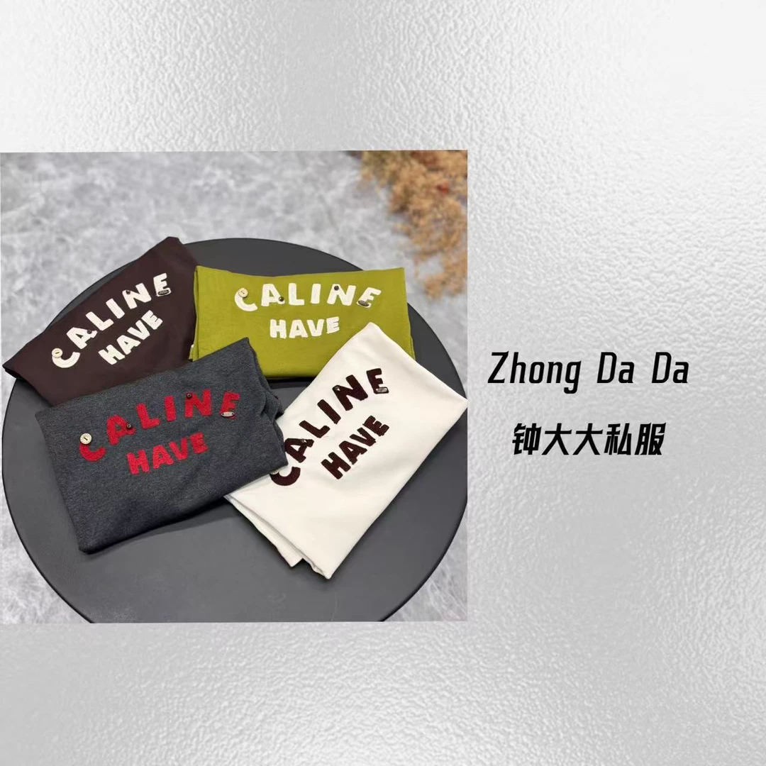 ZHONG大大【】2025早秋刺绣设计撞色线条正肩短袖T恤上衣919*