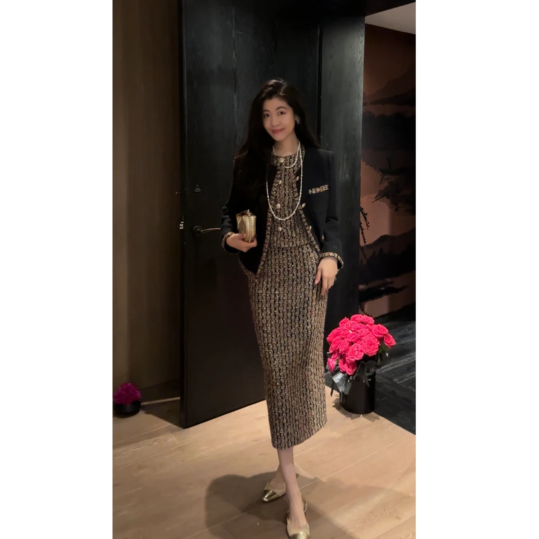 N.COU妮蔻25秋新款小香风法式名媛气质贵气感轻奢重工套装DY22168