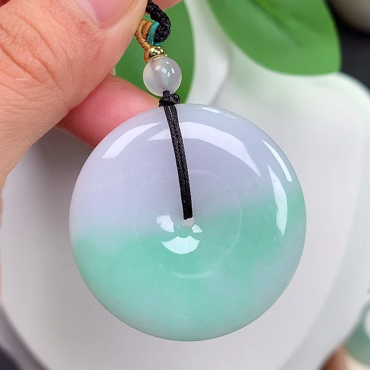 翡翠未镶嵌颈饰平安扣 38.4x5.8mm