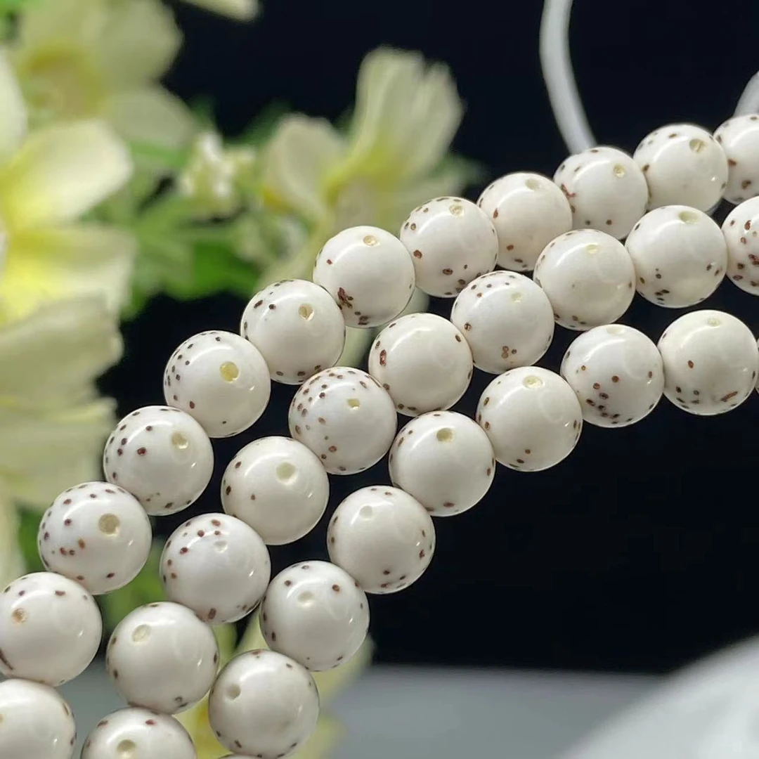 T2804海南原生态星月菩提顺白6mm小尺寸大留白圆珠长串